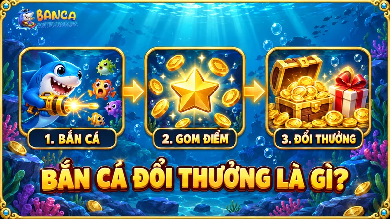 Bắn cá đổi thưởng là gì? 3 bước: bắn cá, gom điểm, đổi thưởng